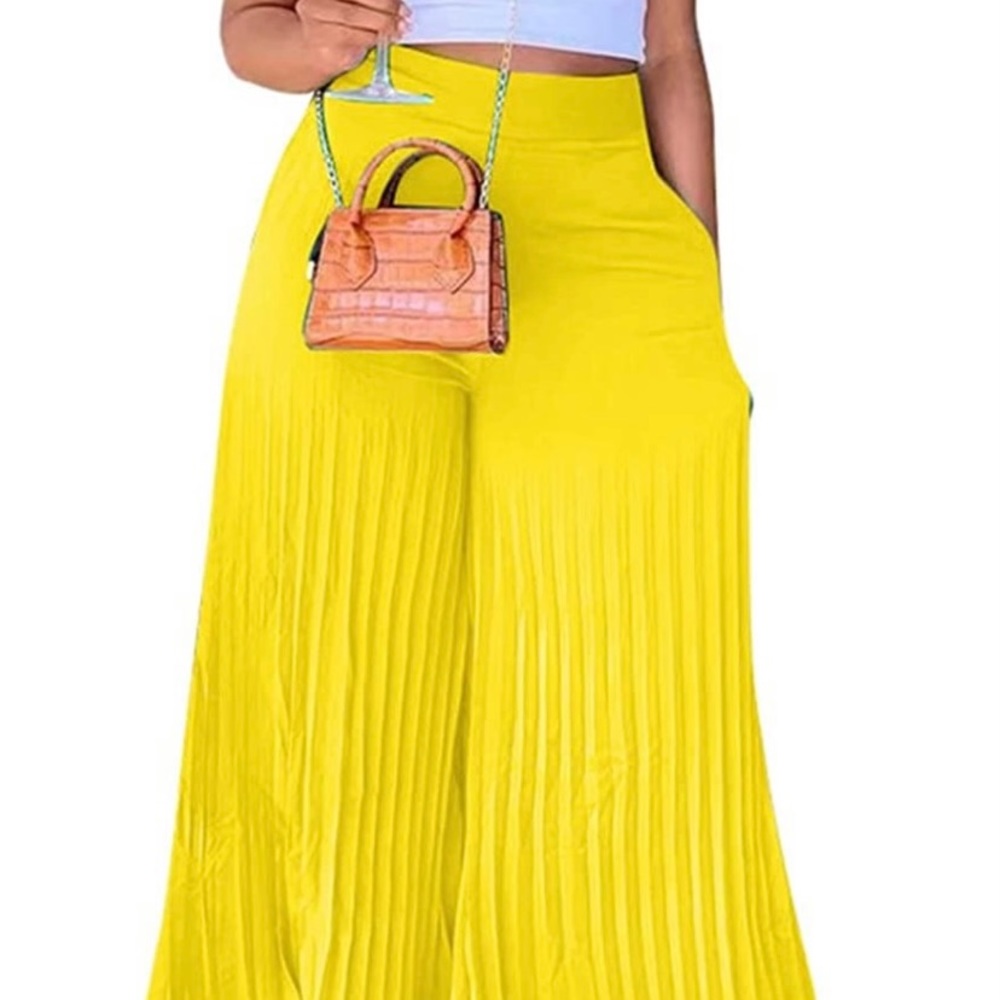 Flowy Dress Pants Waist A-Line Chiffon Pleated Dress Pants